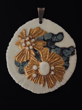 #193 Royal Copenhagen .925 Porcelain Anton Michelson Modern Danish Pendant